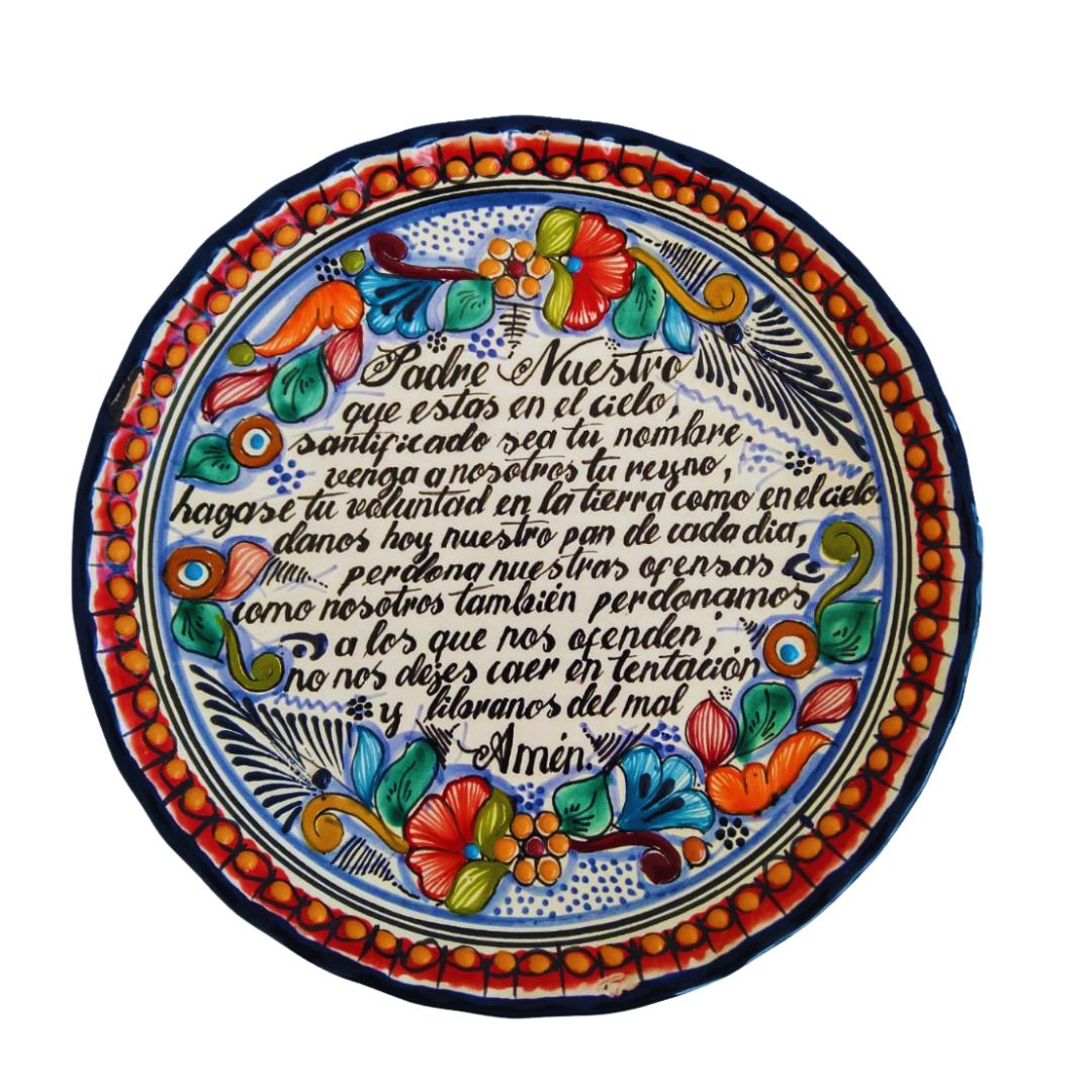 Plato con "oración del padre nuestro" | Talavera 100% original