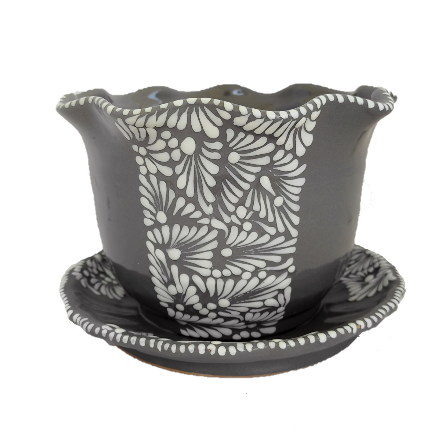 Maceta con plato 15cm | Talavera 100% original