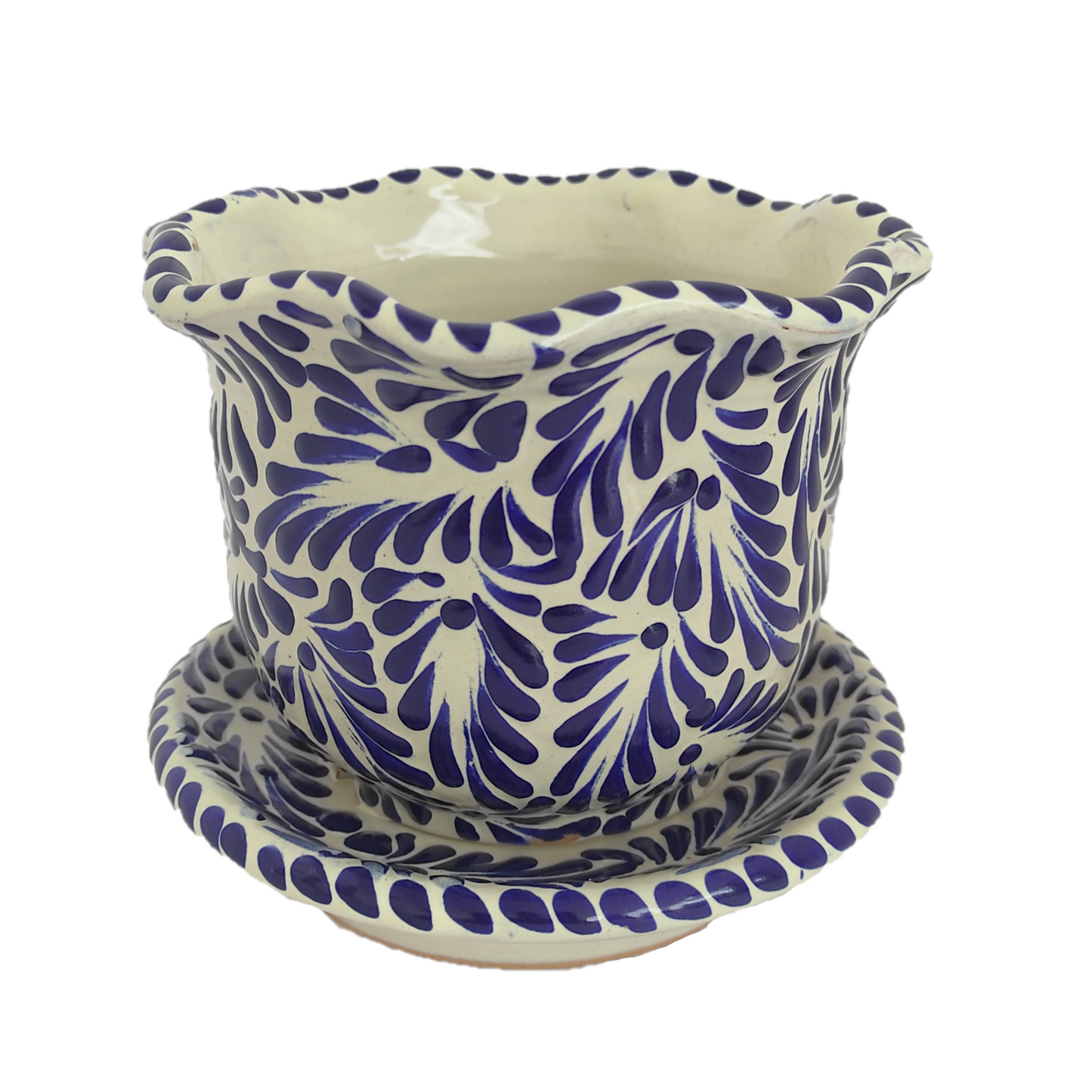 Maceta con plato 10cm | Talavera 100% original
