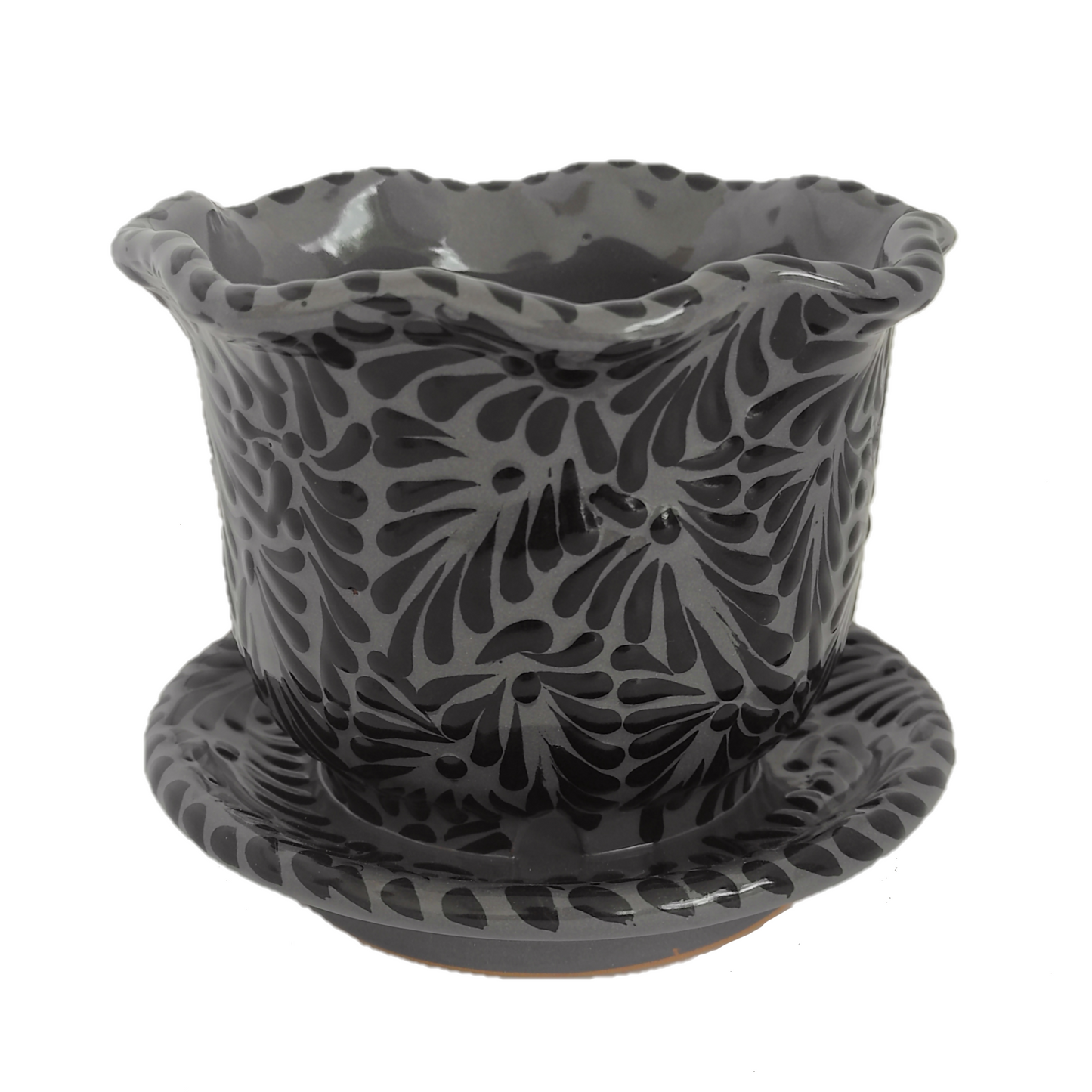Maceta con plato 10cm | Talavera 100% original
