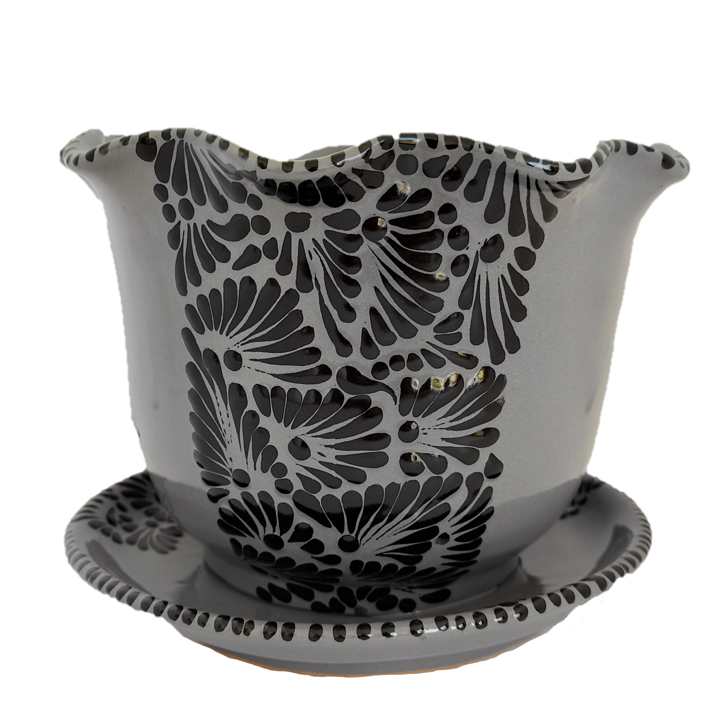 Maceta con plato 15cm | Talavera 100% original