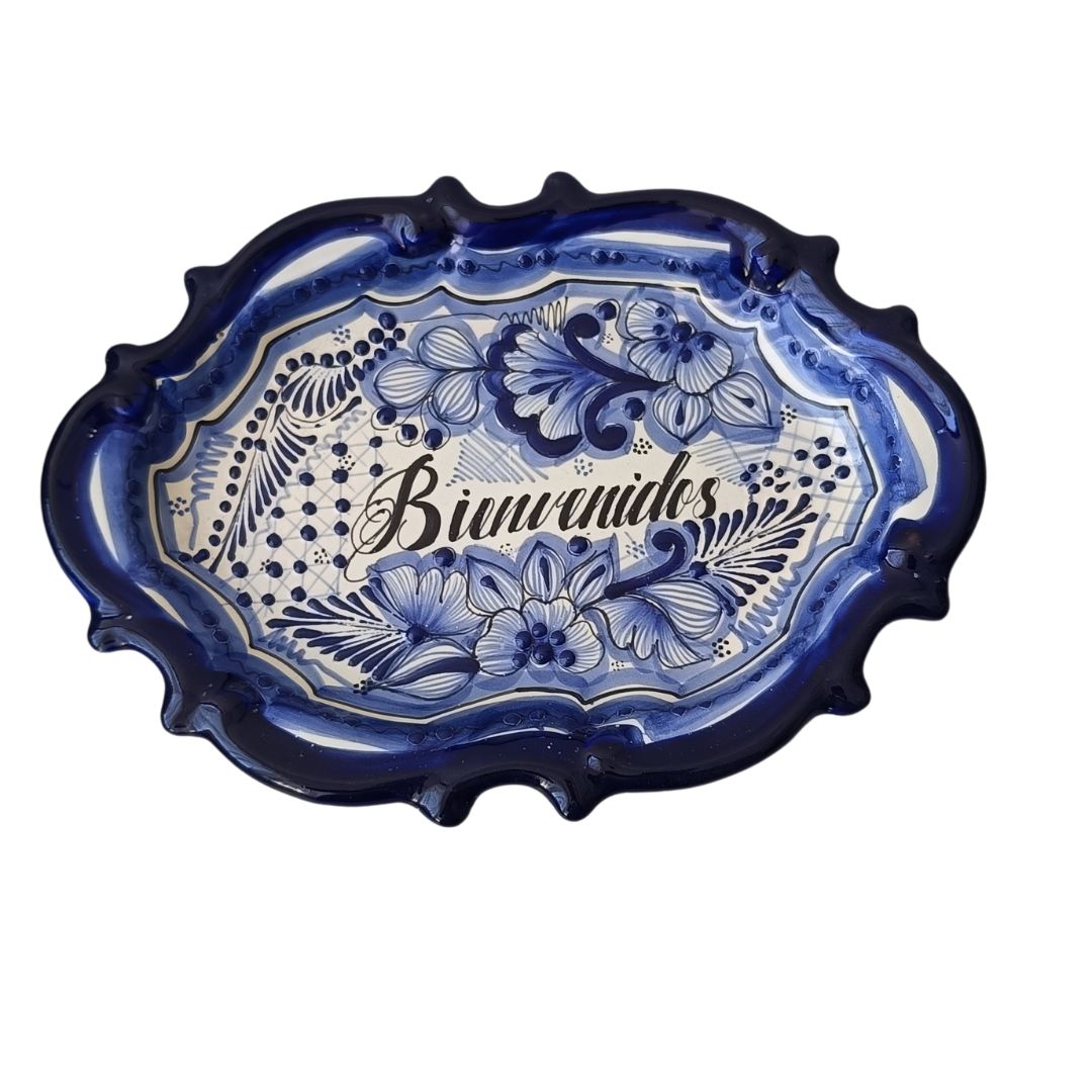 Charola estilo barroco con dicho | Talavera 100% original