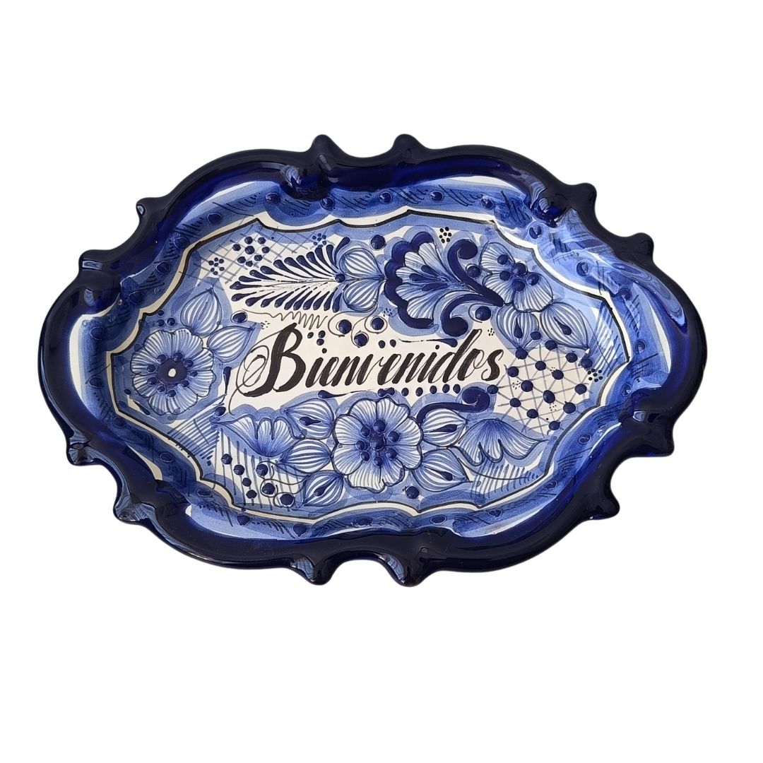 Charola estilo barroco con dicho | Talavera 100% original